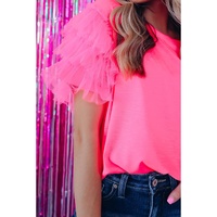 Azura Exchange Ruffled Tulle Sleeve Top - M thumbnail