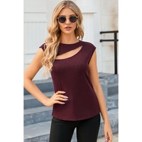 Azura Exchange Cutout Cap Sleeve T Shirt - L thumbnail