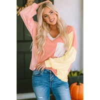 Azura Exchange Long Sleeve Striped Color Block T-Shirt - M thumbnail