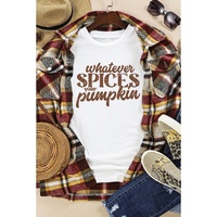 White Whatever Spices Your Pumpkin Graphic Tee - M thumbnail