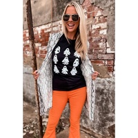 Black Halloween Ghost Graphic Tee - M thumbnail