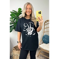 Azura Exchange Halloween Bat & Skeleton Hand Graphic Tee - 2XL thumbnail
