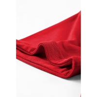 Red Casual Plain Crew Neck Tee - M thumbnail