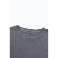 Gray Casual Plain Crew Neck Tee - XL thumbnail