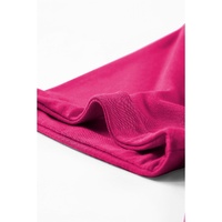 Rose Red Casual Plain Crew Neck Tee - 2XL thumbnail