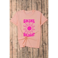 Pink SHINE BRIGHT Graphic Casual Tee - M thumbnail