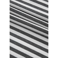 Gray Stripe Drop Sleeve Round Neck Oversized Long Sleeve Top - L thumbnail