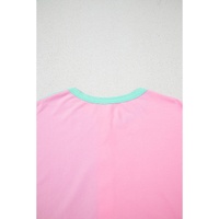 Mint Green Two Tone Half Buttons Collared T Shirt - L thumbnail
