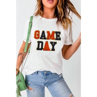 White Glitter GAME DAY Rugby Football Season Round Neck T Shirt - XL thumbnail