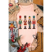 Pink Cute Nutcracker Graphic Crewneck Christmas T Shirt - L thumbnail