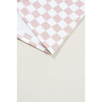 Pink Checkered Ribbed Slim Fit Crew Neck T Shirt - S thumbnail