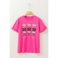 Rose Red Nutcracker Graphic Christmas Holiday T Shirt - S thumbnail