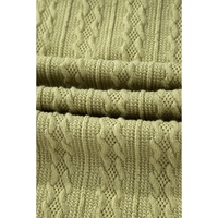 Spinach Green Textured Knit Slim Fit Notch V Neck T Shirt - L thumbnail