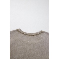 Sage Green Vintage Washed Short Dolman Sleeve Oversized T Shirt - L thumbnail