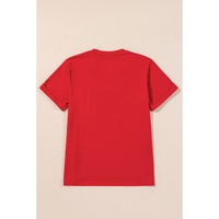 Red Merry Christmas Graphic Crewneck T Shirt - S thumbnail