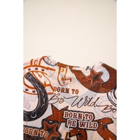 Brown Western Horseshoe Printed Mesh T Shirt - L thumbnail