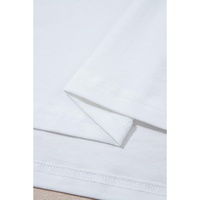 White Loose Half Sleeve Hi Low Hem T Shirt - L thumbnail