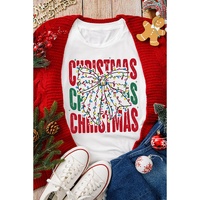 White Christmas Bowknot Graphic Tee - 2XL thumbnail