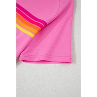 Bonbon Striped Patch Front Casual Tee - 2XL thumbnail
