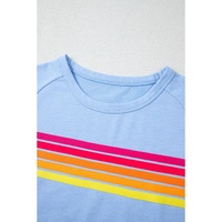 Beau Blue Striped Patch Front Casual Tee - 2XL thumbnail