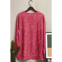 Red Tie-dyed Crew Neck Pullover Sweatshirt - S thumbnail