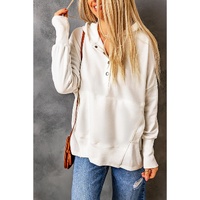 Azura Exchange Batwing Sleeve Henley Hoodie with Pockets - S thumbnail