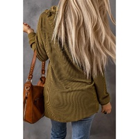 Azura Exchange Ribbed Drawstring Hoodie with Kangaroo Pocket - L thumbnail