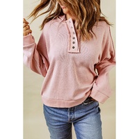 Azura Exchange Button Solid Patchwork Trim Hoodie - XL thumbnail