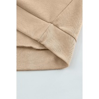 Azura Exchange Casual Khaki Hoodie with Patchwork Trim - M thumbnail