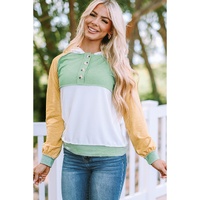 Azura Exchange Button Accent Colorblock Hoodie - M thumbnail