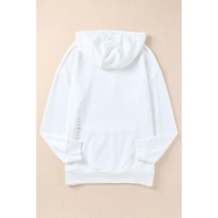 Azura Exchange Ripped Hooded Sweatshirt with Kangaroo Pocket - M thumbnail