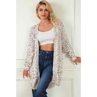 White Rainbow Popcorn Speckles Open Front Cardigan - S thumbnail