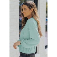 Azura Exchange Loose Fit Ribbed V Neck Hoodie - L thumbnail