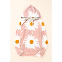 Azura Exchange Daisy Print Doublehood Sweatshirt - M thumbnail