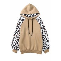Azura Exchange Leopard Bishop Sleeve Hooded Sweatshirt - S thumbnail