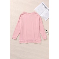 Azura Exchange Frayed Trim Side Slit Sweatshirt - S thumbnail