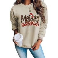 Azura Exchange Merry Christmas Hat Leopard Print Sweatshirt - XL thumbnail