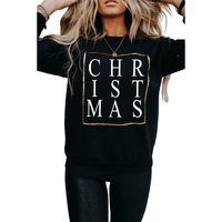 Azura Exchange Glitter Print Crew Neck Sweatshirt - L thumbnail