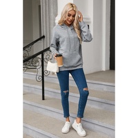 Azura Exchange Lattice Textured Kangaroo Pocket Hoodie - S thumbnail