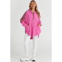 Azura Exchange Oversized Patchwork Henley Hoodie - L thumbnail