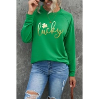 Azura Exchange Lucky Glitter Graphic Raglan Sleeve Sweatshirt - L thumbnail