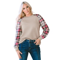 Azura Exchange Plaid Raglan Sleeve Sweatshirt - S thumbnail