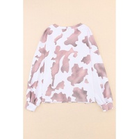 Azura Exchange Cow Spots Print Puff Sleeve Sweatshirt - M thumbnail