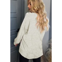 Asymmetrical Leopard Texture Splicing Loose Sweatshirt - S thumbnail