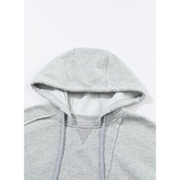 Gray Active Patchwork Detail Warm Winter Hoodie - M thumbnail