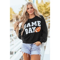 Black GAME DAY Graphic Varsity Pullover Sweatshirt - 2XL thumbnail