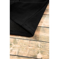 Black Fleece Lined Half Zipper Kangaroo Pockets Loose Hoodie - M thumbnail