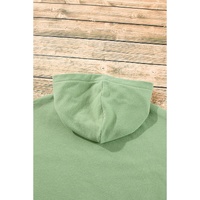 Smoke Green Fleece Lined Half Zipper Kangaroo Pockets Loose Hoodie - 2XL thumbnail