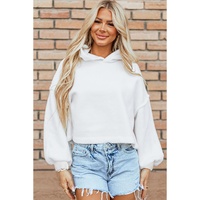White Sherpa Fleece Drop Shoulder Hoodie - S thumbnail