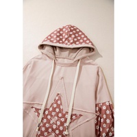Delicacy Floral Patchwork Star Pattern Drawstring Hoodie - L thumbnail
